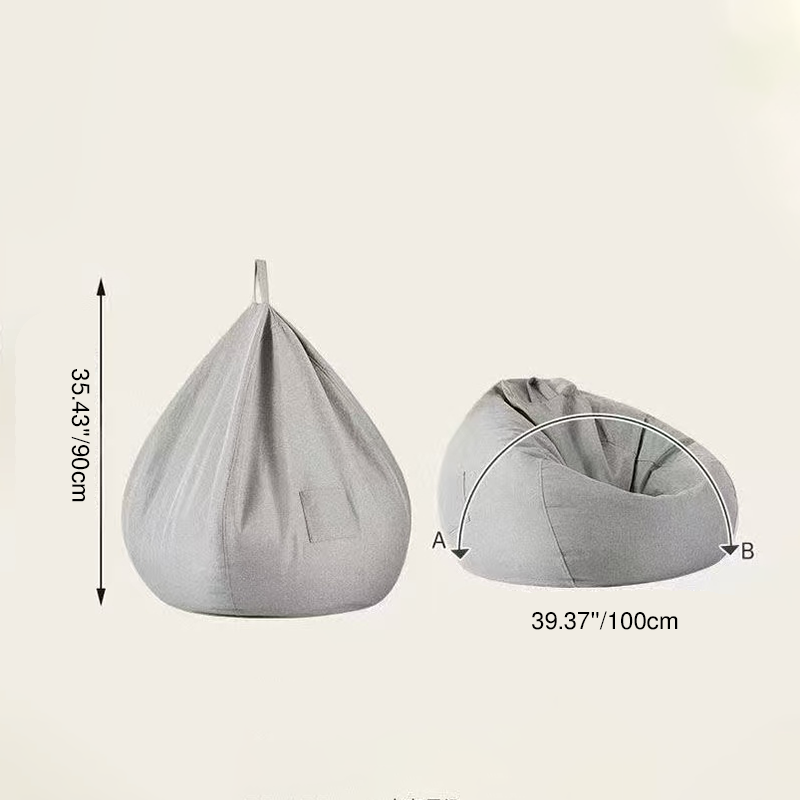 Modern Minimalist Round Cotton Linen EPS Lazy Sofa Backrest Footrest for Living Room
