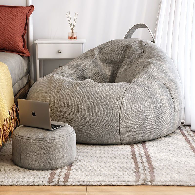 Modern Minimalist Round Cotton Linen EPS Lazy Sofa Backrest Footrest for Living Room