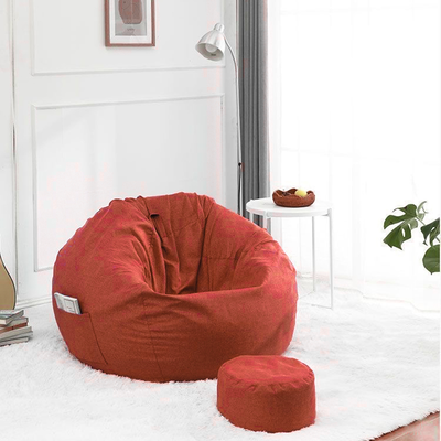Modern Minimalist Round Cotton Linen EPS Lazy Sofa Backrest Footrest for Living Room