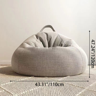Modern Minimalist Round Cotton Linen EPS Lazy Sofa Backrest Footrest for Living Room