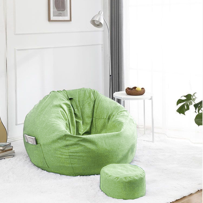 Modern Minimalist Round Cotton Linen EPS Lazy Sofa Backrest Footrest for Living Room