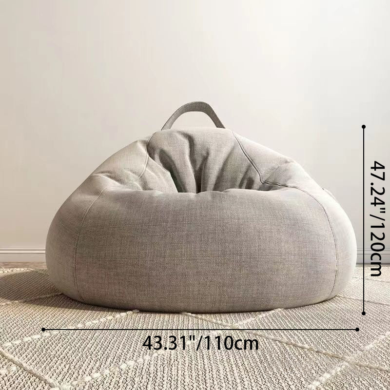 Modern Minimalist Round Cotton Linen EPS Lazy Sofa Backrest Footrest for Living Room