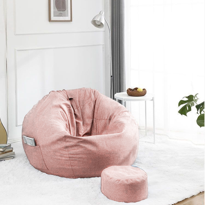 Modern Minimalist Round Cotton Linen EPS Lazy Sofa Backrest Footrest for Living Room