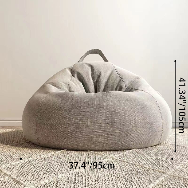 Modern Minimalist Round Cotton Linen EPS Lazy Sofa Backrest Footrest for Living Room