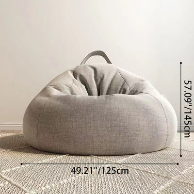 Modern Minimalist Round Cotton Linen EPS Lazy Sofa Backrest Footrest for Living Room