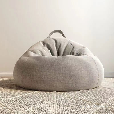 Modern Minimalist Round Cotton Linen EPS Lazy Sofa Backrest Footrest for Living Room