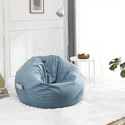 Modern Minimalist Round Cotton Linen EPS Lazy Sofa Backrest Footrest for Living Room