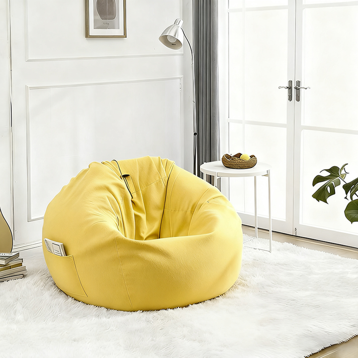 Dossier et repose-pieds de canapé paresseux rond moderne minimaliste en coton et lin EPS pour salon 