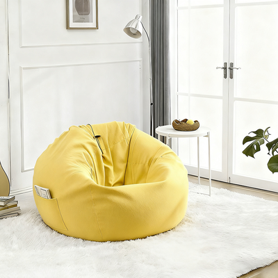 Modern Minimalist Round Cotton Linen EPS Lazy Sofa Backrest Footrest for Living Room
