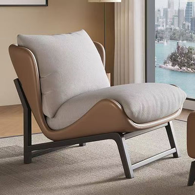 Modern Minimalist Square Rectangular Cat-Scratch Leather Velvet Removable Accent Chair Backrest Armless for Living Room