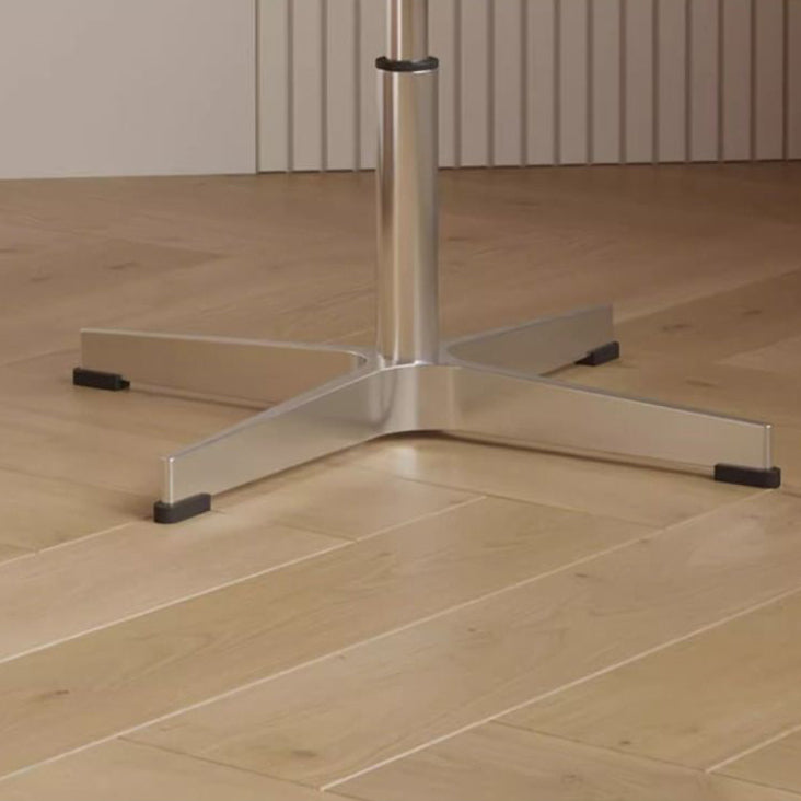 Modern Minimalist Round PU Leather Lamb Fleece Stainless Steel Swivel Height-adjustable Vanity Stool Backrest Armless For Bedroom