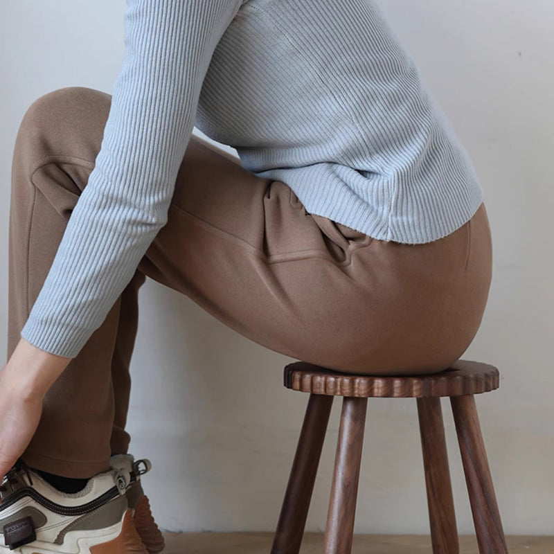 Contemporary Nordic Round Cookie Black Walnut Low Stool For Living Room