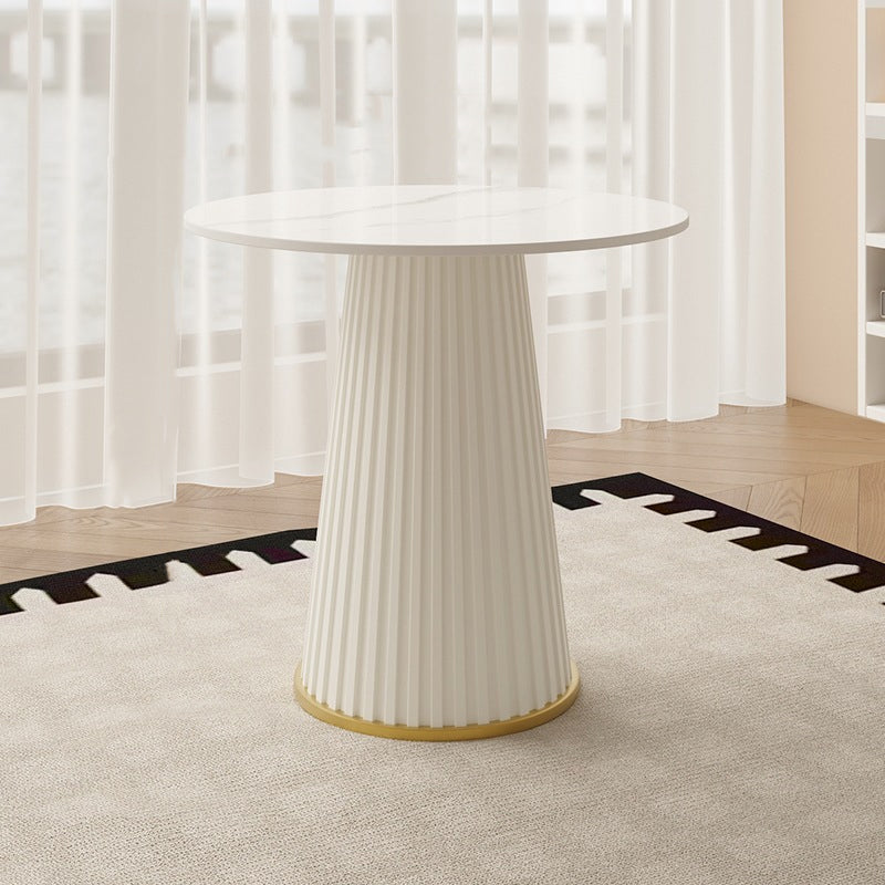 Modern Minimalist Square Rectangular Suede Velvet Stone Slab Faux Leather Solid Wood Accent Chair & Table Set For Living Room