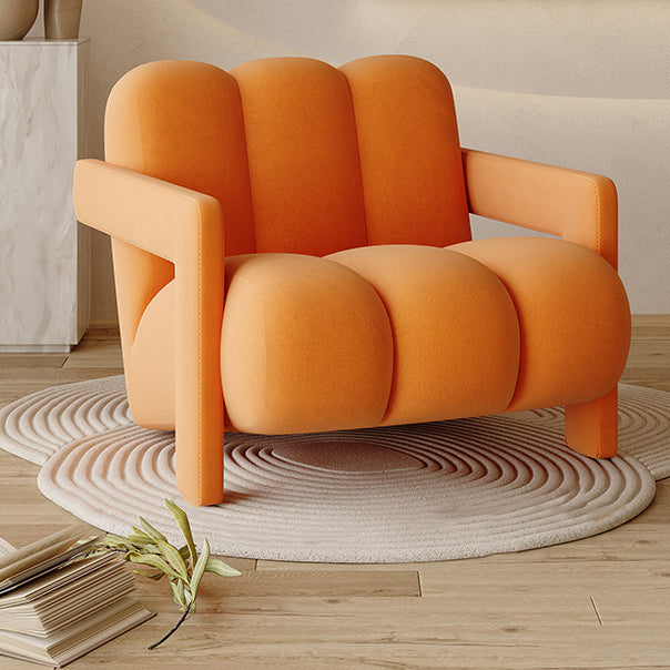 Modern Minimalist Square Rectangular Suede Velvet Stone Slab Faux Leather Solid Wood Accent Chair & Table Set For Living Room