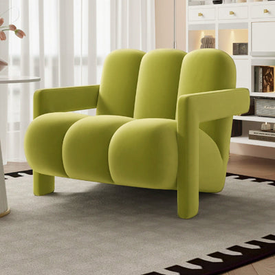 Modern Minimalist Square Rectangular Suede Velvet Stone Slab Faux Leather Solid Wood Accent Chair & Table Set For Living Room