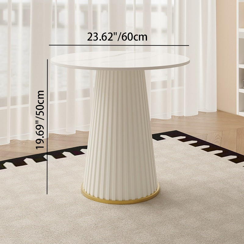 Modern Minimalist Square Rectangular Suede Velvet Stone Slab Faux Leather Solid Wood Accent Chair & Table Set For Living Room