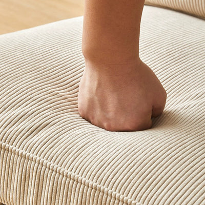 Modern Minimalist Square Rectangular Pine Wood Corduroy Removable Rocking Chair Backrest Armless For Living Room