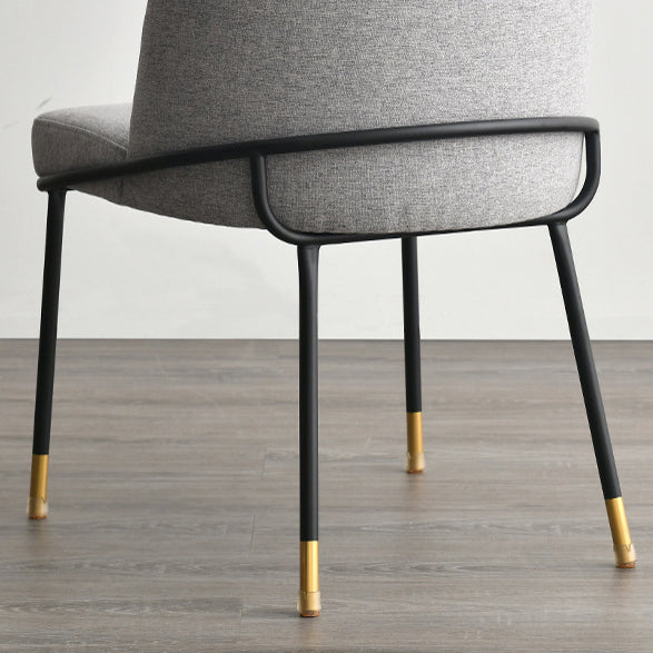 Contemporary Nordic Square Rectangular Solid Wood Velvet PU Leather Dining Chair Backrest Armless For Dining Room &amp; Kitchen
