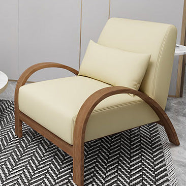 Contemporary Nordic Square Rectangular Iron PU Leather Sherpa Fleece Accent Chair Backrest Armrest For Living Room