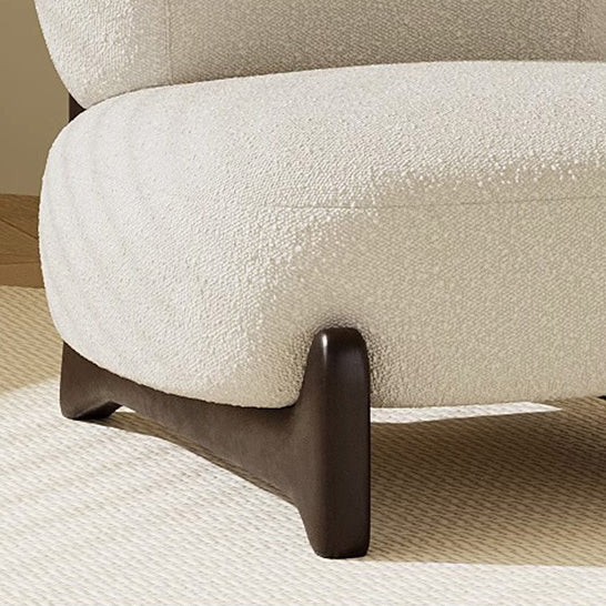 Contemporary Nordic Square Rectangular Solid Wood Sherpa Fleece Velvet Removable Accent Chair Backrest Armless For Living Room