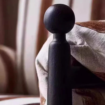 Contemporary Retro Square Rectangular Rubberwood Velvet Accent Chair Backrest Armrest For Living Room