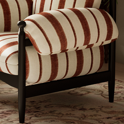 Contemporary Retro Square Rectangular Rubberwood Velvet Accent Chair Backrest Armrest For Living Room