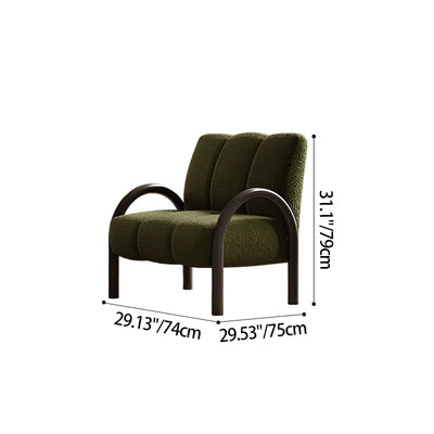 Contemporary Nordic Square Rectangular Pine Wood Carbon Steel Chenille Fabric Accent Chair Backrest Armrest For Living Room