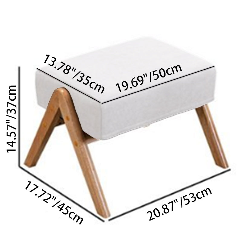 Contemporary Nordic Square Rectangular Rubberwood Cotton-linen Sofa & Table Set For Living Room