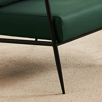 Modern Minimalist Square Rectangular Iron Rubberwood Pine Plywood Cat Scratch Leather Removable Accent Chair Backrest Armrest For Living Room