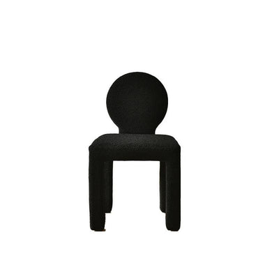 Modern Minimalist Square Rectangular Round Trapezoid Teddy Fleece Solid Wood Plywood Dining Chair Backrest Armless For Dining Room & Kitchen