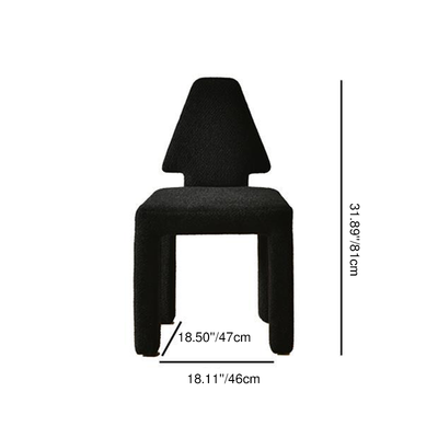 Modern Minimalist Square Rectangular Round Trapezoid Teddy Fleece Solid Wood Plywood Dining Chair Backrest Armless For Dining Room & Kitchen