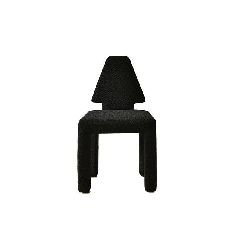 Modern Minimalist Square Rectangular Round Trapezoid Teddy Fleece Solid Wood Plywood Dining Chair Backrest Armless For Dining Room & Kitchen