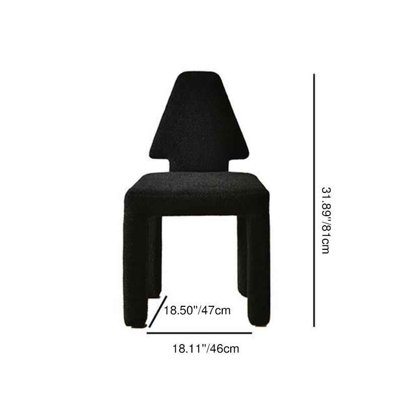 Modern Minimalist Square Rectangular Round Trapezoid Teddy Fleece Solid Wood Plywood Dining Chair Backrest Armless For Dining Room & Kitchen