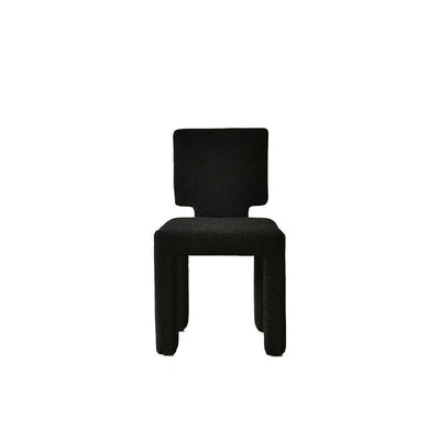 Modern Minimalist Square Rectangular Round Trapezoid Teddy Fleece Solid Wood Plywood Dining Chair Backrest Armless For Dining Room & Kitchen