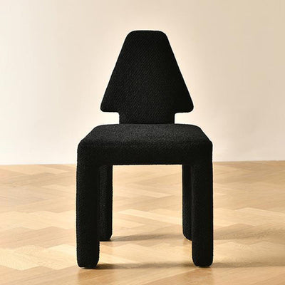 Modern Minimalist Square Rectangular Round Trapezoid Teddy Fleece Solid Wood Plywood Dining Chair Backrest Armless For Dining Room & Kitchen
