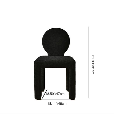 Modern Minimalist Square Rectangular Round Trapezoid Teddy Fleece Solid Wood Plywood Dining Chair Backrest Armless For Dining Room & Kitchen