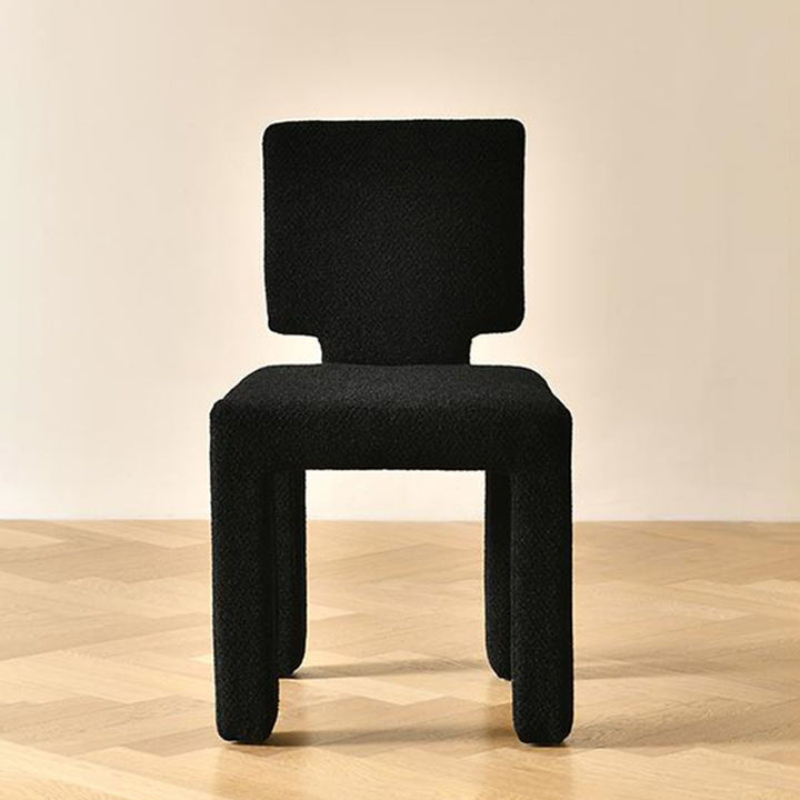 Modern Minimalist Square Rectangular Round Trapezoid Teddy Fleece Solid Wood Plywood Dining Chair Backrest Armless For Dining Room &amp; Kitchen