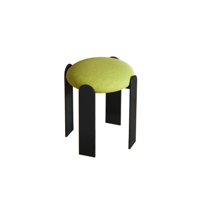 Modern Minimalist Round Carbon Steel Velvet Low Stool For Living Room