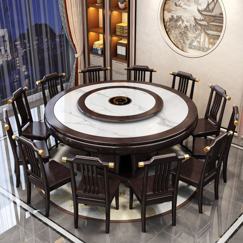 Traditional Chinese Square Rectangular Solid Wood Dining Chair Backrest Armless For Dining Room & Kitchen