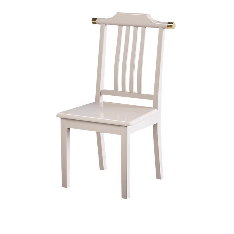 Traditional Chinese Square Rectangular Solid Wood Dining Chair Backrest Armless For Dining Room & Kitchen