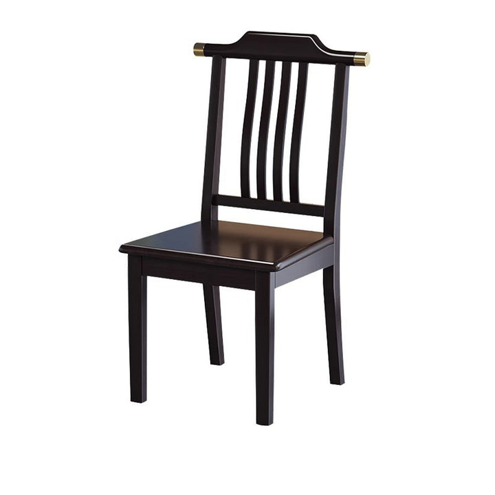 Traditional Chinese Square Rectangular Solid Wood Dining Chair Backrest Armless For Dining Room &amp; Kitchen