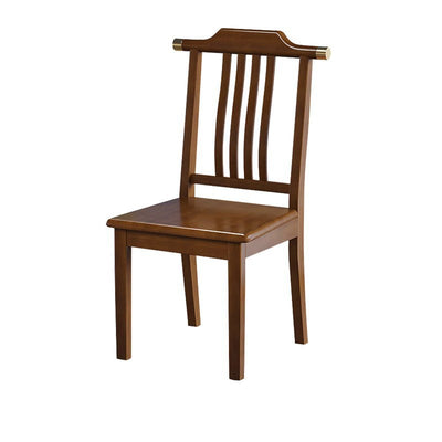 Traditional Chinese Square Rectangular Solid Wood Dining Chair Backrest Armless For Dining Room & Kitchen