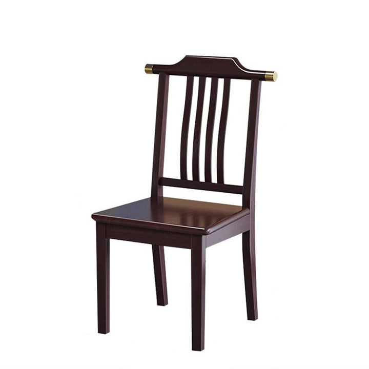 Traditional Chinese Square Rectangular Solid Wood Dining Chair Backrest Armless For Dining Room &amp; Kitchen