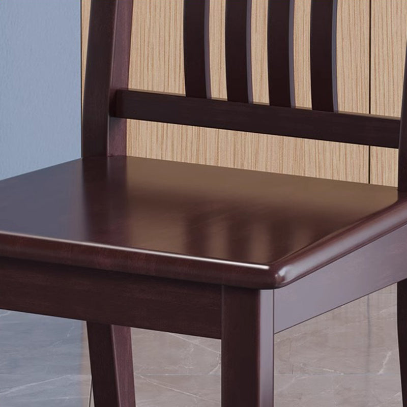 Traditional Chinese Square Rectangular Solid Wood Dining Chair Backrest Armless For Dining Room &amp; Kitchen
