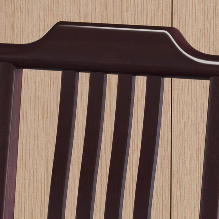 Traditional Chinese Square Rectangular Solid Wood Dining Chair Backrest Armless For Dining Room &amp; Kitchen