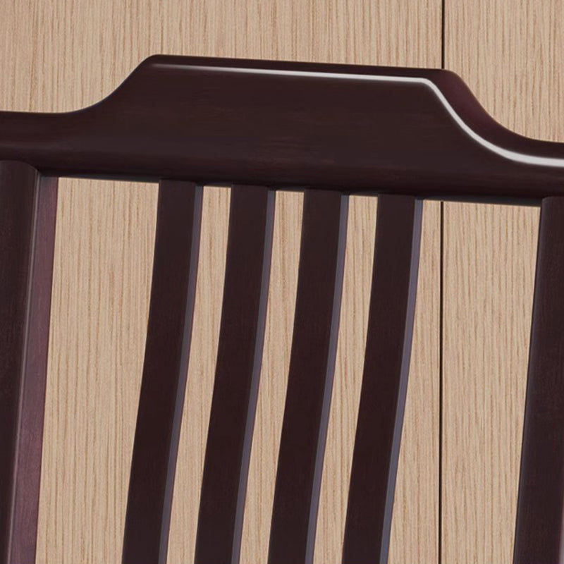 Traditional Chinese Square Rectangular Solid Wood Dining Chair Backrest Armless For Dining Room & Kitchen