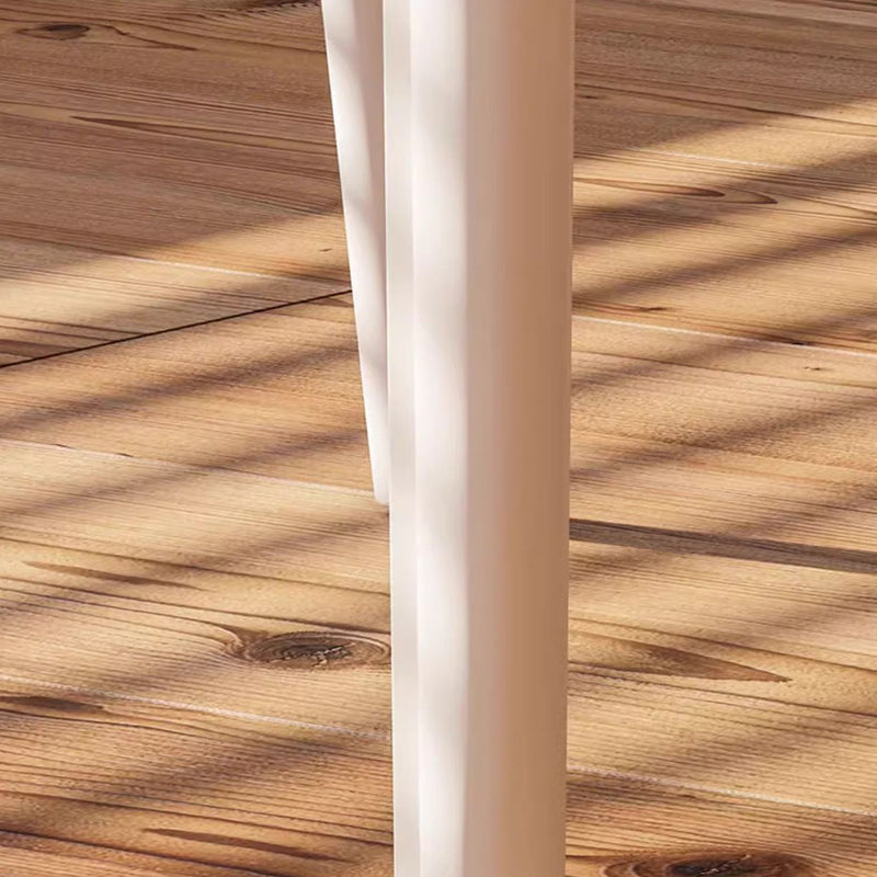 Contemporary Nordic Square Rectangular Carbon Steel Pipe Saddle Leather Dining Chair Backrest Armless For Dining Room & Kitchen