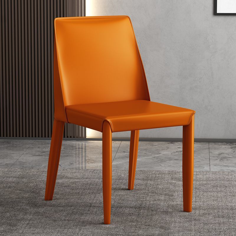 Chaise de salle à manger contemporaine nordique carrée rectangulaire en tube d&