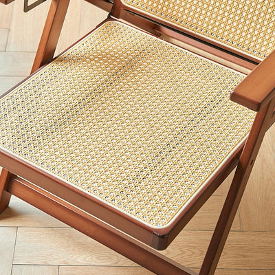 Modern Minimalist Square Rectangular Nan Bamboo Resin Weaving Foldable Recliner Backrest Armrest For Living Room