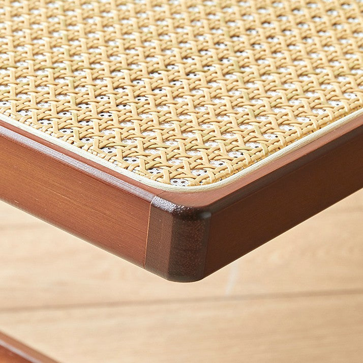 Modern Minimalist Square Rectangular Nan Bamboo Resin Weaving Foldable Recliner Backrest Armrest For Living Room